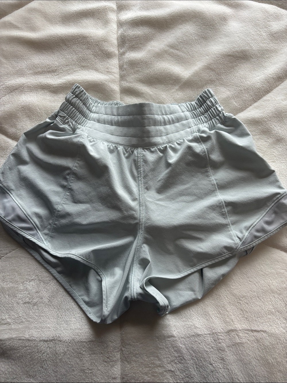 Women's High-Waist Athletic Shorts - Light Blue - Picture 1 of 2